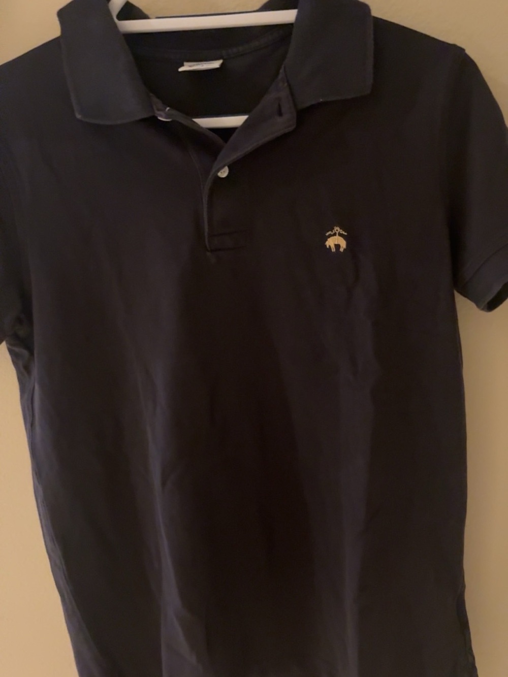 Brooks Brothers Navy Polo with Gold Embroidered Logo